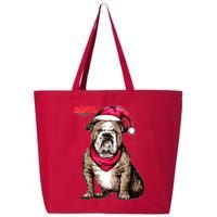 Santa Bulldog Christmas Hat 25L Jumbo Tote