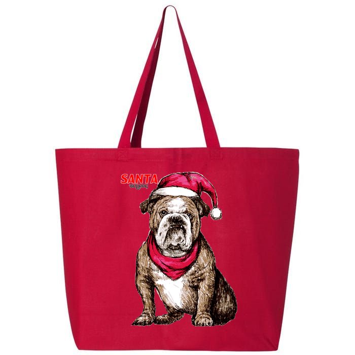 Santa Bulldog Christmas Hat 25L Jumbo Tote