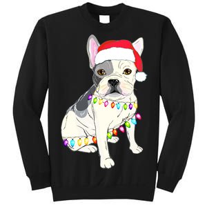 Santa Bulldog Christmas Lights Sweatshirt