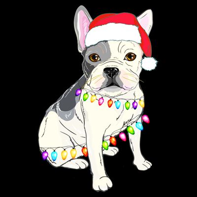 Santa Bulldog Christmas Lights T-Shirt