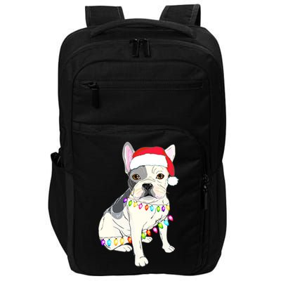 Santa Bulldog Christmas Lights Impact Tech Backpack