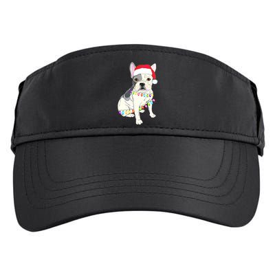 Santa Bulldog Christmas Lights Adult Drive Performance Visor