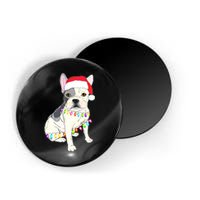 Santa Bulldog Christmas Lights Magnet