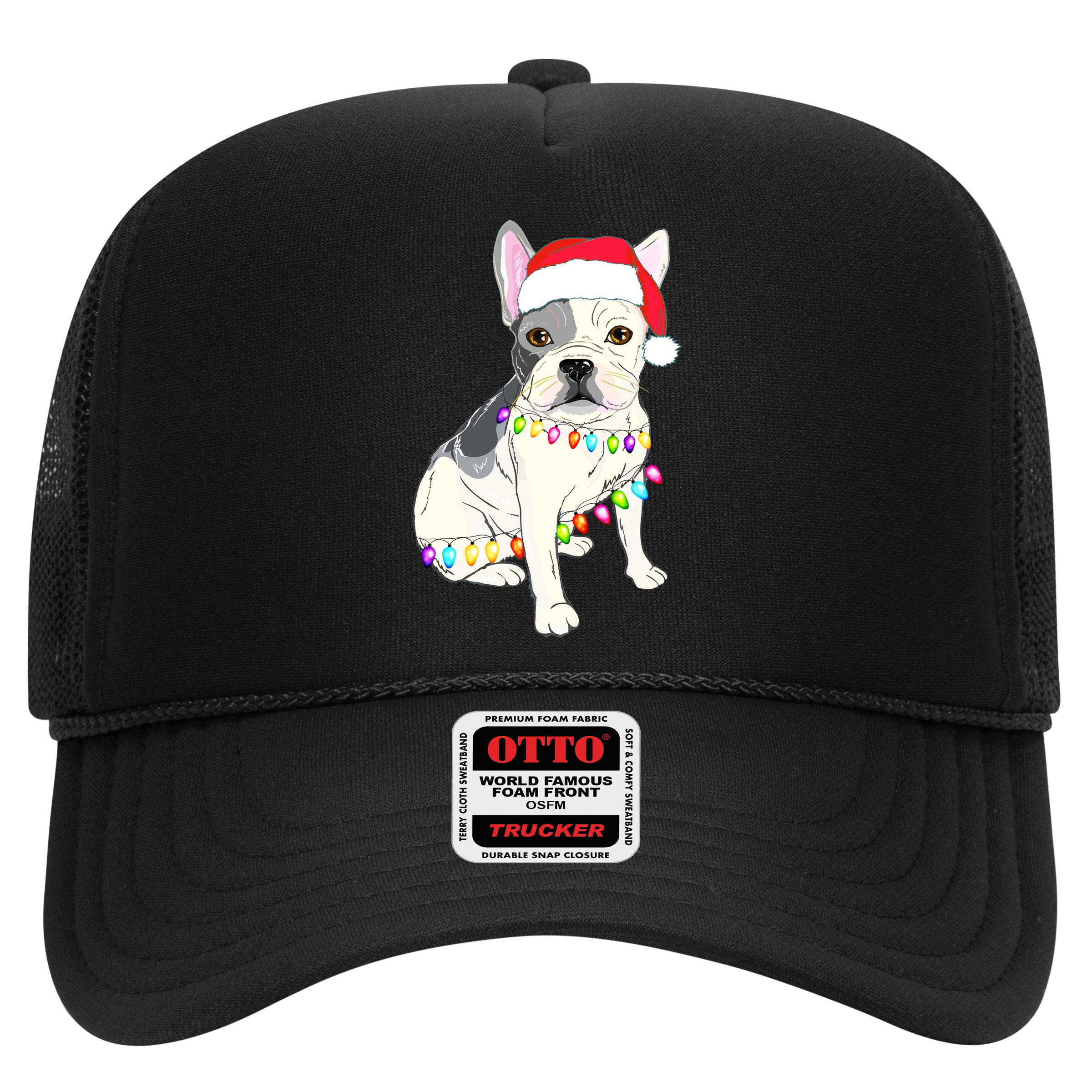 Santa Bulldog Christmas Lights Hat