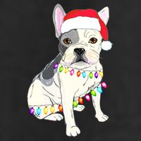 Santa Bulldog Christmas Lights Hat