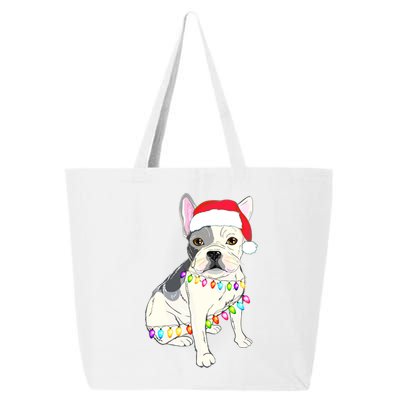 Santa Bulldog Christmas Lights 25L Jumbo Tote