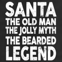 Santa Christmas The Old Man Jolly Myth Bearded Legend 7 Panel Mesh Trucker Snapback Hat