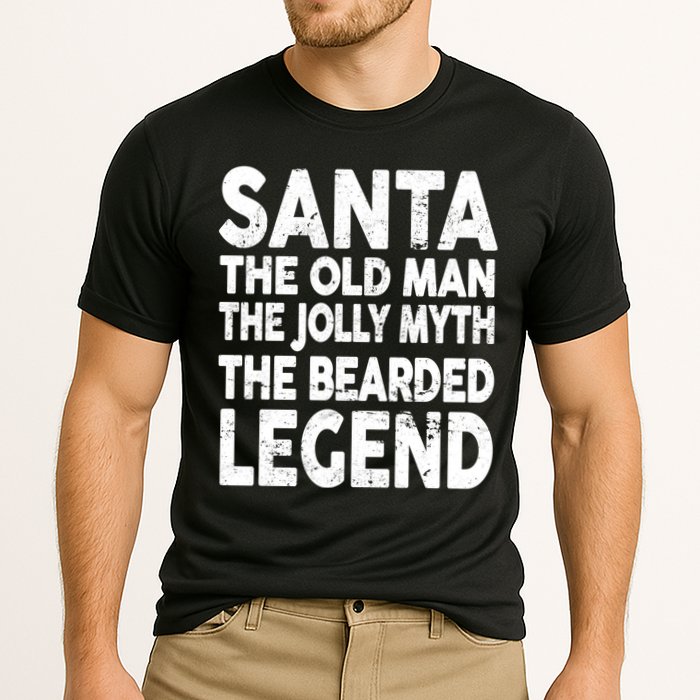 Santa Christmas The Old Man Jolly Myth Bearded Legend Cooling Performance Crew T-Shirt