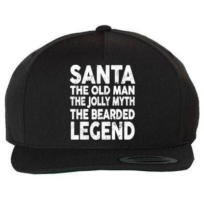 Santa Christmas The Old Man Jolly Myth Bearded Legend Wool Snapback Cap