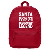 Santa Christmas The Old Man Jolly Myth Bearded Legend 16 in Basic Backpack
