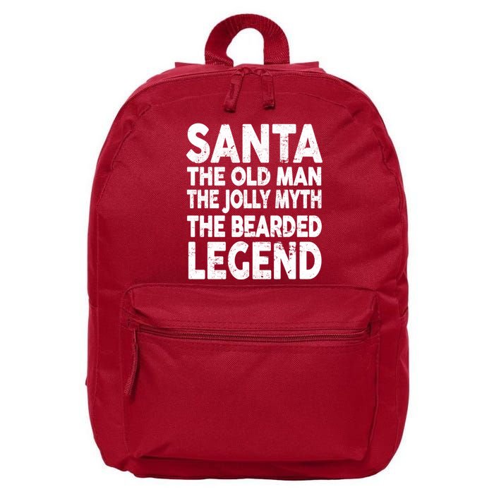 Santa Christmas The Old Man Jolly Myth Bearded Legend 16 in Basic Backpack