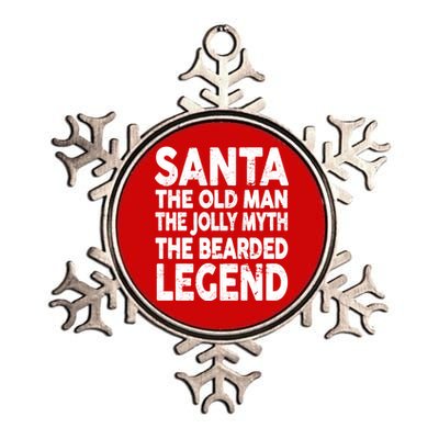 Santa Christmas The Old Man Jolly Myth Bearded Legend Metallic Star Ornament