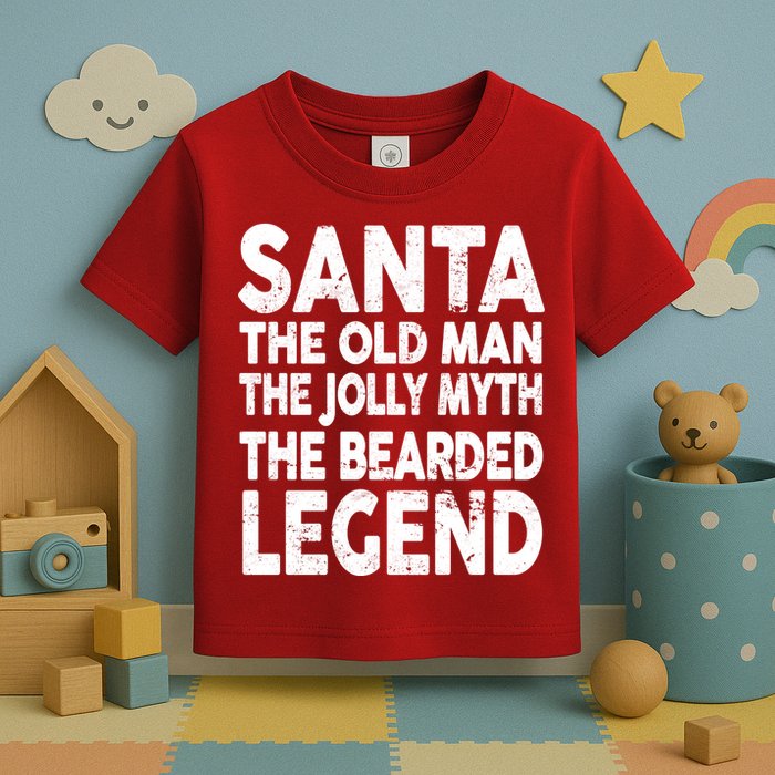Santa Christmas The Old Man Jolly Myth Bearded Legend Toddler T-Shirt