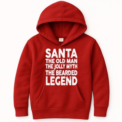 Santa Christmas The Old Man Jolly Myth Bearded Legend Kids Hoodie