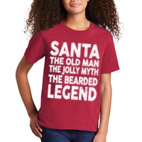 Santa Christmas The Old Man Jolly Myth Bearded Legend Kids T-Shirt