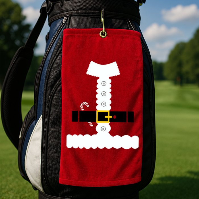 Santa Claus Candy Cane Costume Suit Golf Towel