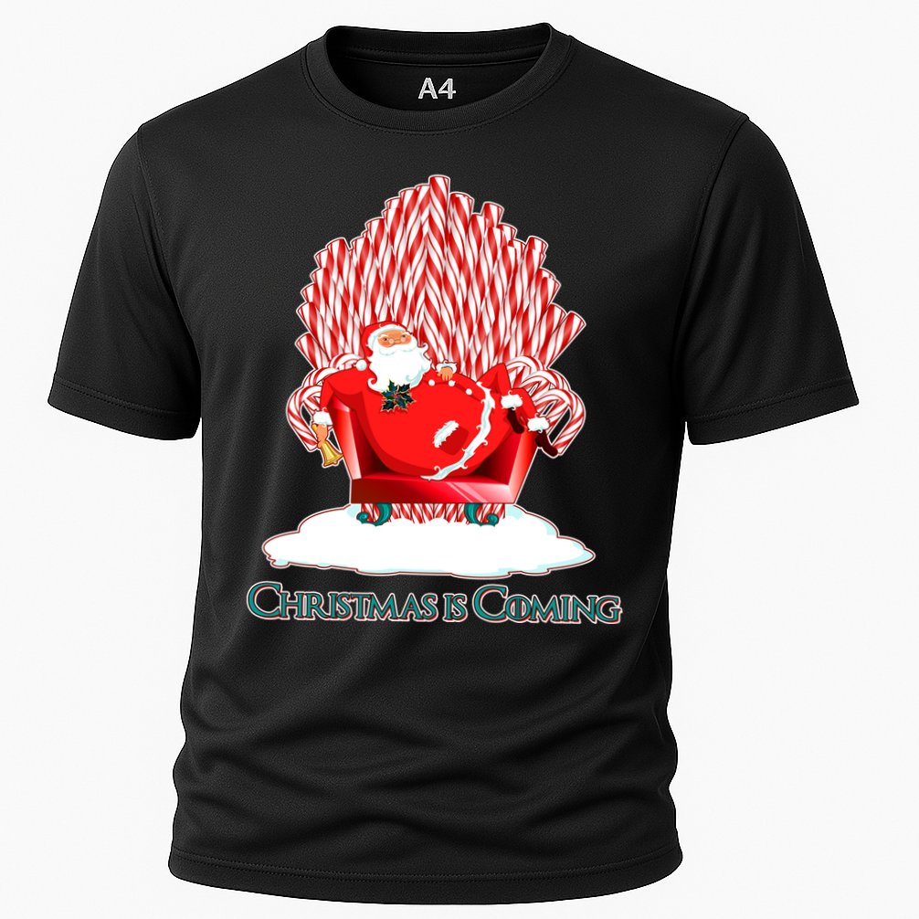 Santa Claus Christmas Is Coming GOT Cooling Performance Crew T-Shirt