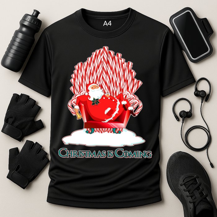 Santa Claus Christmas Is Coming GOT Cooling Performance Crew T-Shirt