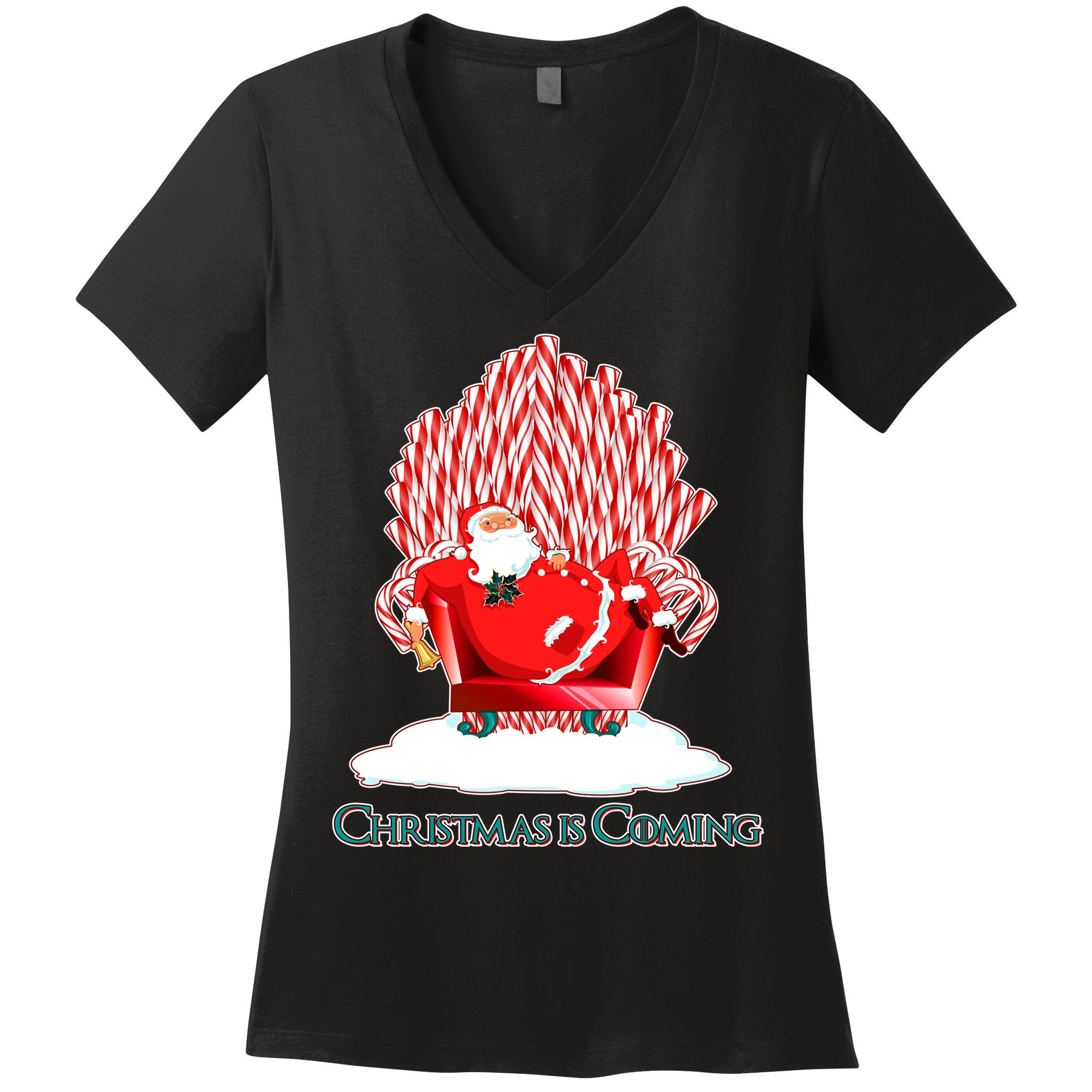 Santa Claus Christmas Is Coming GOT Women's V-Neck T-Shirt