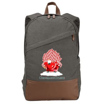 Santa Claus Christmas Is Coming GOT Cotton Canvas Backpack