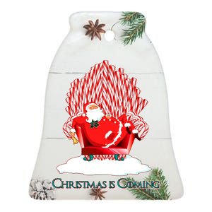 Santa Claus Christmas Is Coming GOT Ceramic Bell Ornament