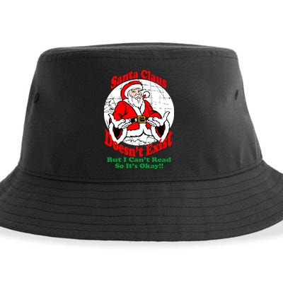 Santa Claus Doesn't Exist But I cant Read Sustainable Bucket Hat