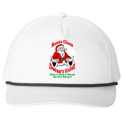 Santa Claus Doesn't Exist But I cant Read Snapback Five-Panel Rope Hat