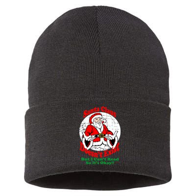 Santa Claus Doesn't Exist But I cant Read Sustainable Knit Beanie