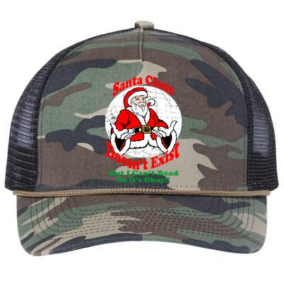 Santa Claus Doesn't Exist But I cant Read Retro Rope Trucker Hat Cap