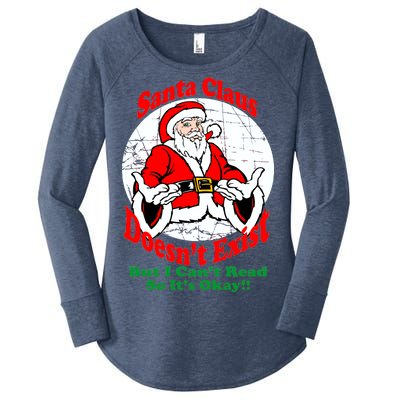 Santa Claus Doesn't Exist But I cant Read Women's Perfect Tri Tunic Long Sleeve Shirt