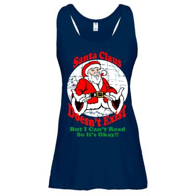 Santa Claus Doesn't Exist But I cant Read Ladies Essential Flowy Tank