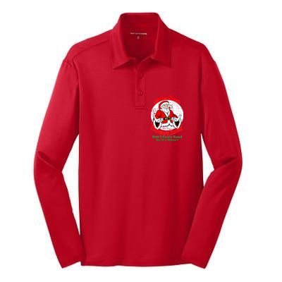 Santa Claus Doesn't Exist But I cant Read Silk Touch Performance Long Sleeve Polo