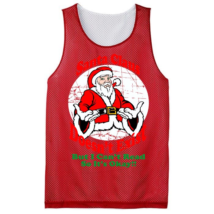 Santa Claus Doesn't Exist But I cant Read Mesh Reversible Basketball Jersey Tank