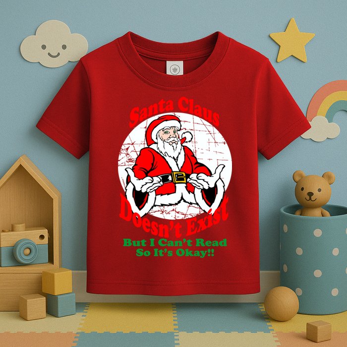 Santa Claus Doesn't Exist But I cant Read Toddler T-Shirt