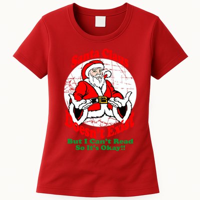 Santa Claus Doesn't Exist But I cant Read Womens T-Shirt