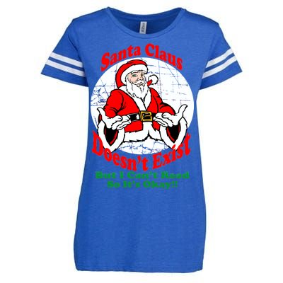 Santa Claus Doesn't Exist But I cant Read Enza Ladies Jersey Football T-Shirt