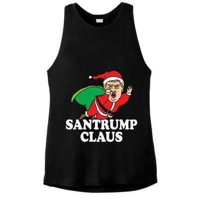 Santa Claus Donald Trump Santatrump Ladies PosiCharge Tri-Blend Wicking Tank