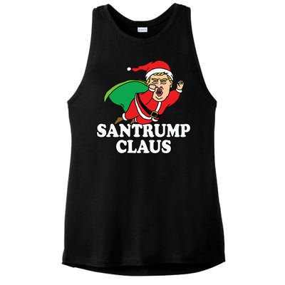 Santa Claus Donald Trump Santatrump Ladies PosiCharge Tri-Blend Wicking Tank