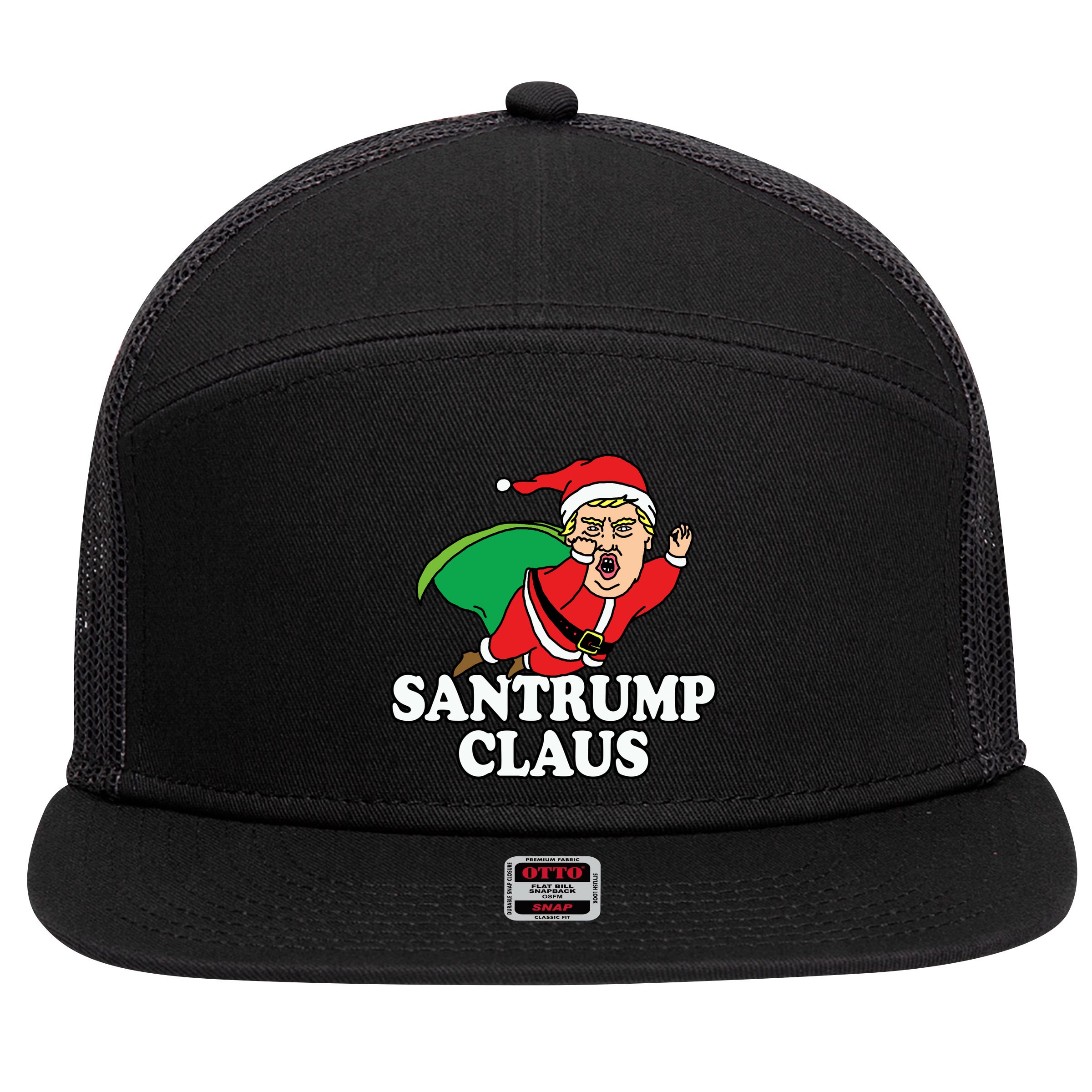 Santa Claus Donald Trump Santatrump 7 Panel Mesh Trucker Snapback Hat