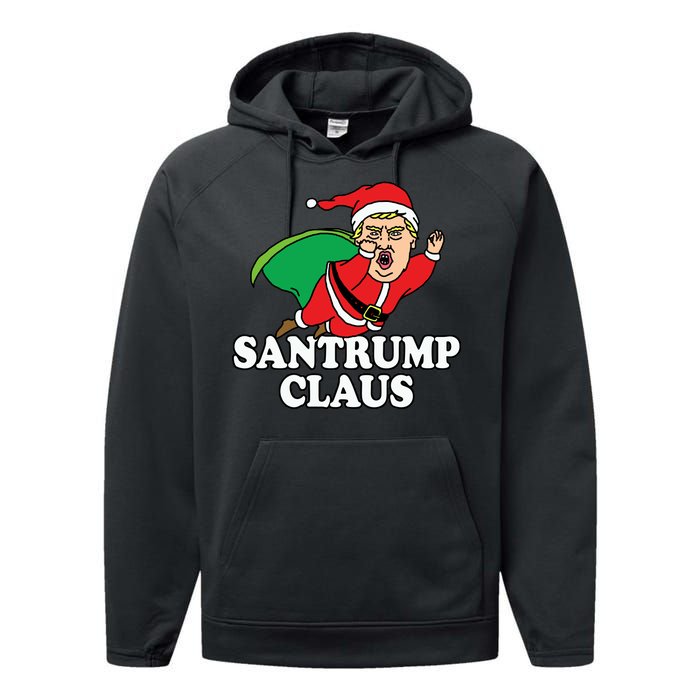 Santa Claus Donald Trump Santatrump Performance Fleece Hoodie