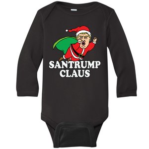 Santa Claus Donald Trump Santatrump Baby Long Sleeve Bodysuit