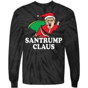 Santa Claus Donald Trump Santatrump Tie-Dye Long Sleeve Shirt