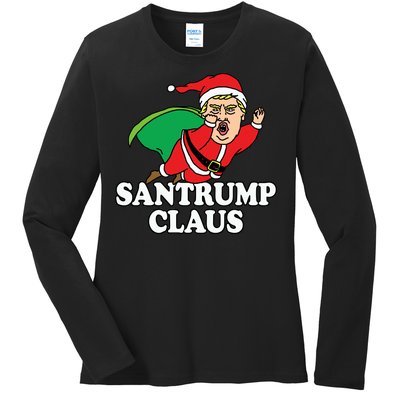 Santa Claus Donald Trump Santatrump Ladies Long Sleeve Shirt