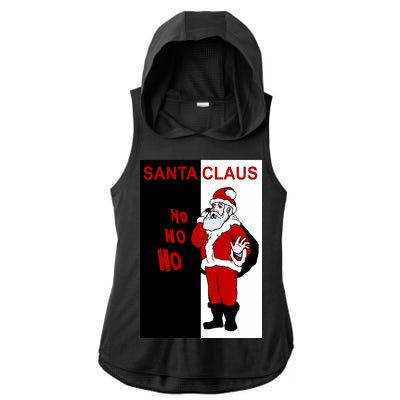 Santa Claus Gangster Ho Ho Ho Ladies PosiCharge Tri-Blend Wicking Draft Hoodie Tank