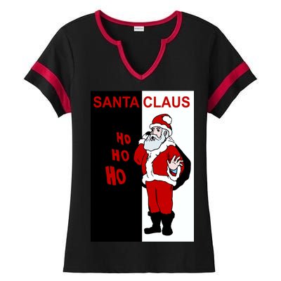 Santa Claus Gangster Ho Ho Ho Ladies Halftime Notch Neck Tee