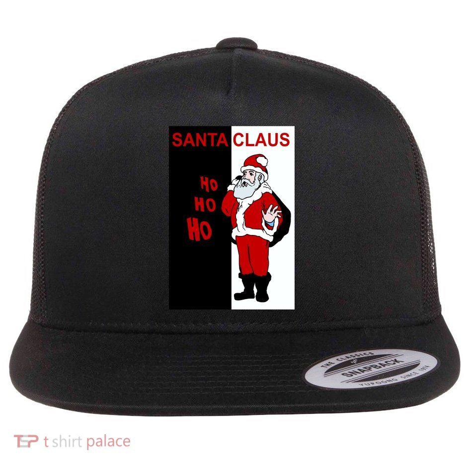Santa Claus Gangster Ho Ho Ho Flat Bill Trucker Hat