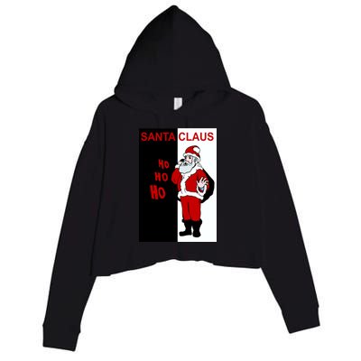 Santa Claus Gangster Ho Ho Ho Crop Fleece Hoodie