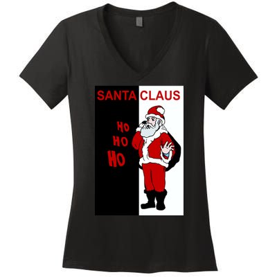 Santa Claus Gangster Ho Ho Ho Women's V-Neck T-Shirt