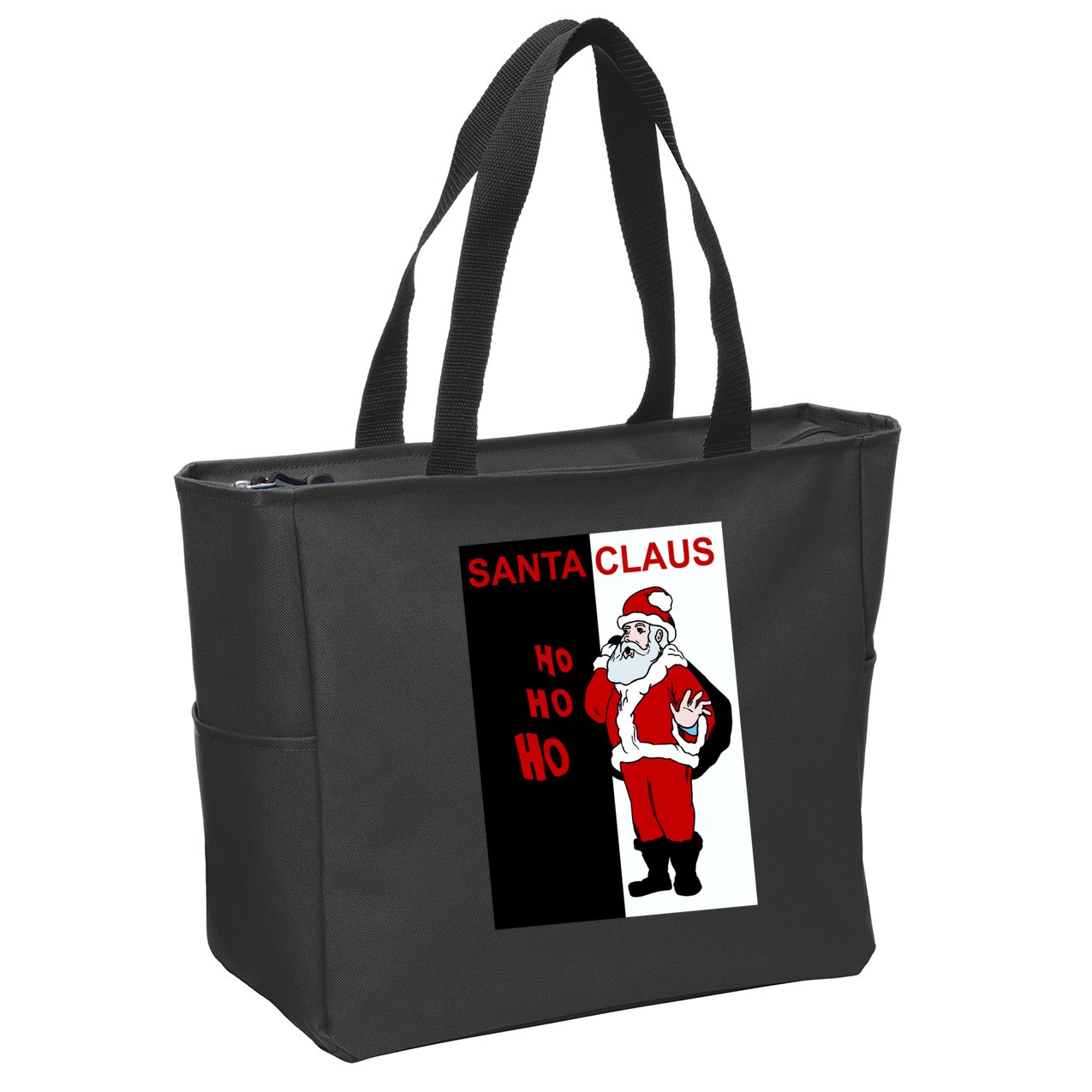 Santa Claus Gangster Ho Ho Ho Zip Tote Bag