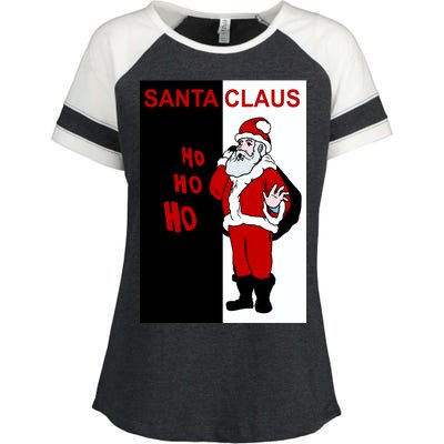 Santa Claus Gangster Ho Ho Ho Enza Ladies Jersey Colorblock Tee